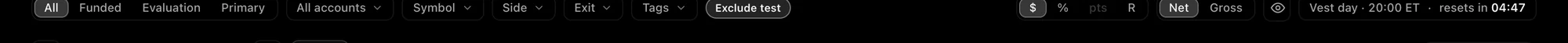 The filter bar